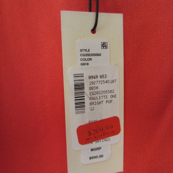 NWT Alice + Olivia Paulette Red Satin Dress One Shoulder Gown Poppy Size 12 - Picture 6 of 16